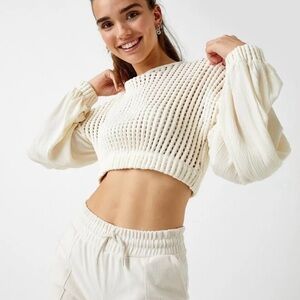 Nwot. Koto. Cream crocheted sweater top